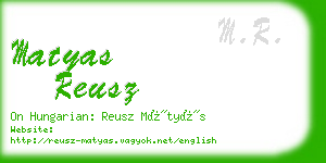 matyas reusz business card